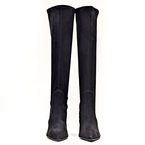 Stuart Weitzman Women Brooks Tall Black Suede Dress Office Boots sz 9US EUR 39.5 - Picture 2 of 11